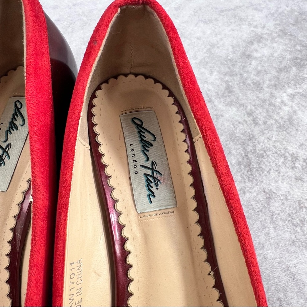 Lulu Hun Shoe Womens Red 7 US Red Burgundy Block Heeled Pump - Picture 4 of 9